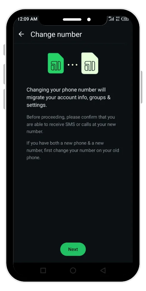 Chnage contact number