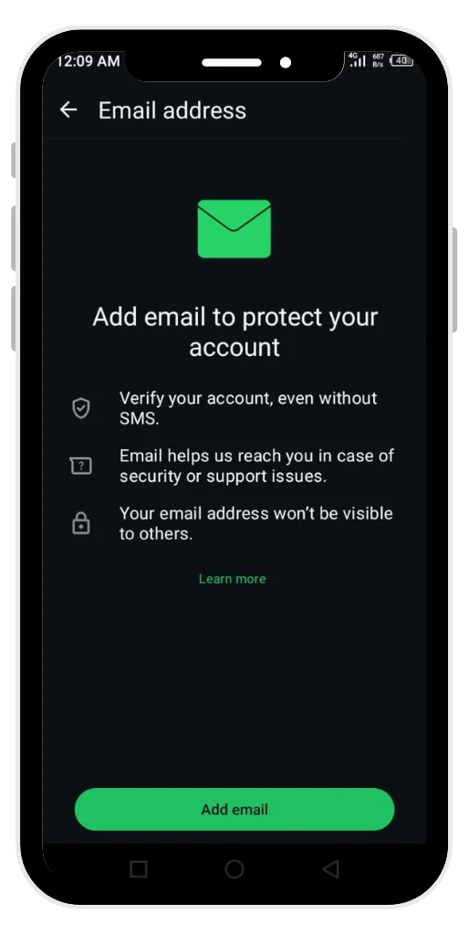 Emial adrees to protect account